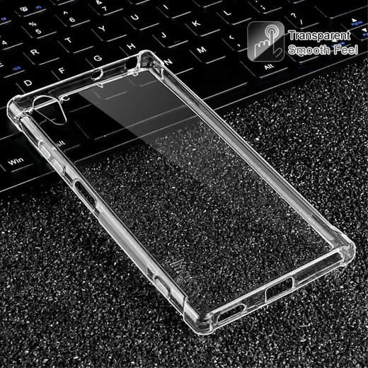 Sony Xperia XA1 Plus TPU Hoesje met Screen Protector Transparant afbeelding 2