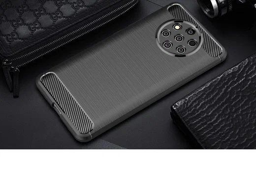 Nokia 9 PureView Geborsteld TPU Hoesje Zwart afbeelding 7