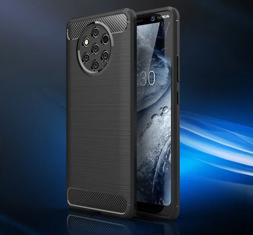 Nokia 9 PureView Geborsteld TPU Hoesje Zwart afbeelding 8