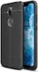 Nokia 8.1 Kunstleren Coating TPU Hoesje Zwart afbeelding 1