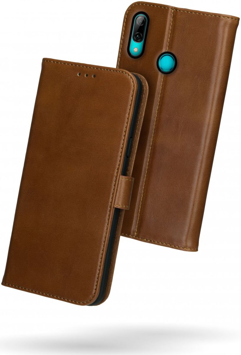 Rosso Deluxe Huawei P Smart 2019 Hoesje Echt Leer Book Case Bruin afbeelding 2