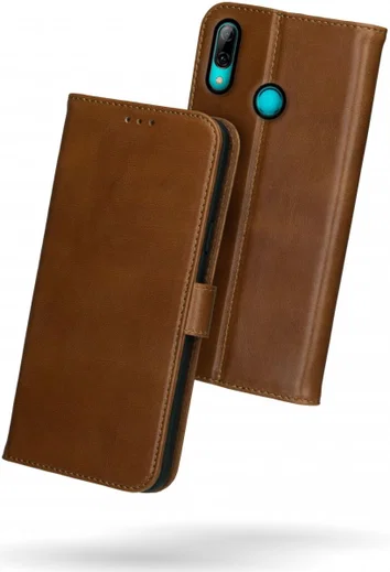 Rosso Deluxe Huawei P Smart 2019 Hoesje Echt Leer Book Case Bruin afbeelding 2