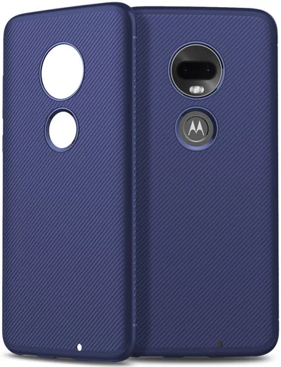 Motorola moto G7 Twill Slim Texture Back Cover Blauw afbeelding 11