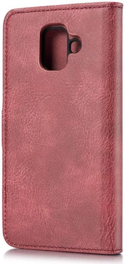 Samsung Galaxy A6 Leren 2-in-1 Bookcase en Back Cover Hoesje Rood afbeelding 5