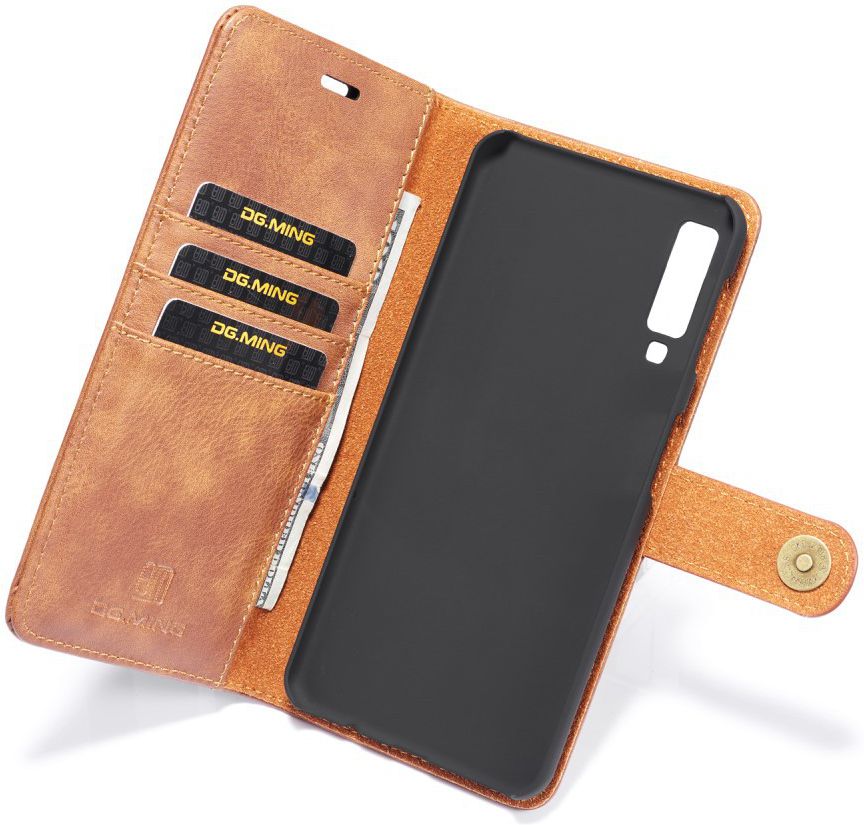 Samsung Galaxy A7 (2018) Leren 2-in-1 Bookcase en Back Cover Bruin afbeelding 4
