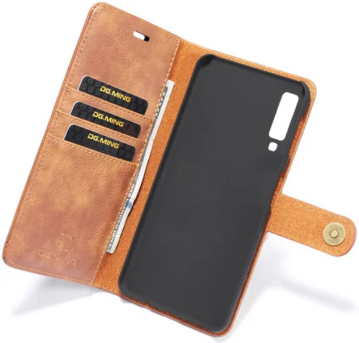 Samsung Galaxy A7 (2018) Leren 2-in-1 Bookcase en Back Cover Bruin afbeelding 4