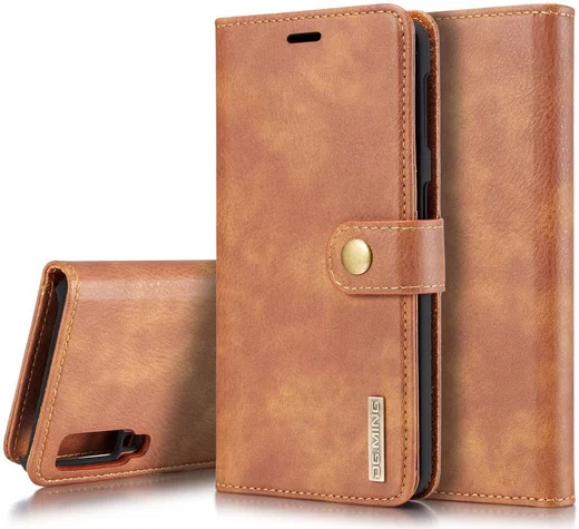 Samsung Galaxy A7 (2018) Leren 2-in-1 Bookcase en Back Cover Bruin afbeelding 3