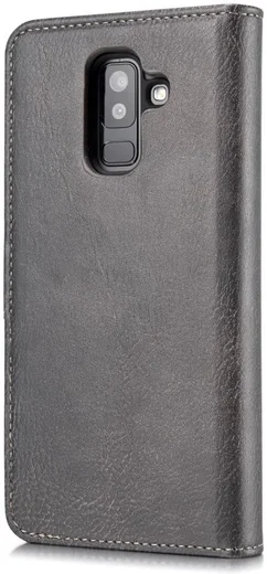 Samsung Galaxy A6 Plus Leren 2-in-1 Bookcase en Back Cover Grijs afbeelding 4