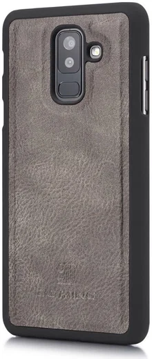 Samsung Galaxy A6 Plus Leren 2-in-1 Bookcase en Back Cover Grijs afbeelding 5