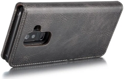 Samsung Galaxy A6 Plus Leren 2-in-1 Bookcase en Back Cover Grijs afbeelding 6