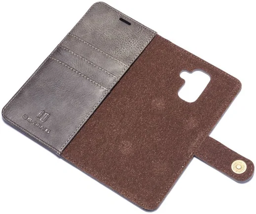 Samsung Galaxy A6 Plus Leren 2-in-1 Bookcase en Back Cover Grijs afbeelding 9