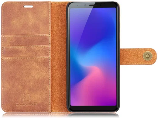 Samsung Galaxy A6 Plus Leren 2-in-1 Bookcase en Back Cover Bruin afbeelding 11