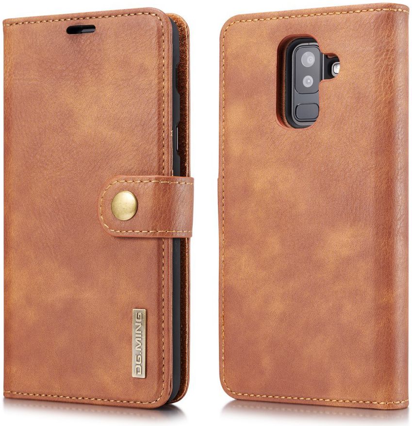 Samsung Galaxy A6 Plus Leren 2-in-1 Bookcase en Back Cover Bruin afbeelding 12