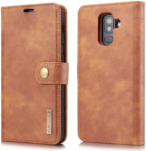 Samsung Galaxy A6 Plus Leren 2-in-1 Bookcase en Back Cover Bruin afbeelding 12