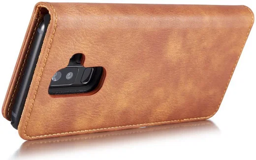 Samsung Galaxy A6 Plus Leren 2-in-1 Bookcase en Back Cover Bruin afbeelding 8