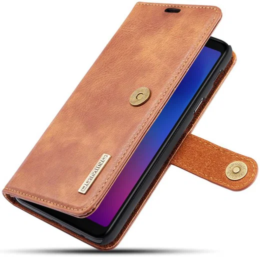 Samsung Galaxy A6 Plus Leren 2-in-1 Bookcase en Back Cover Bruin afbeelding 1