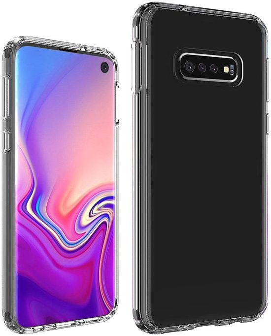 Samsung Galaxy S10E Hoesje Armor Back Cover Transparant Zwart afbeelding 2