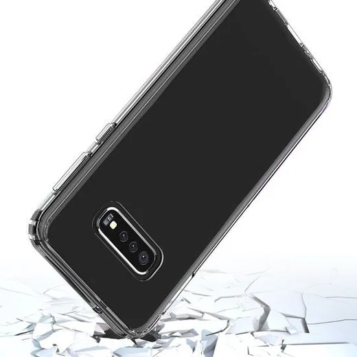 Samsung Galaxy S10E Hoesje Armor Back Cover Transparant Zwart afbeelding 3