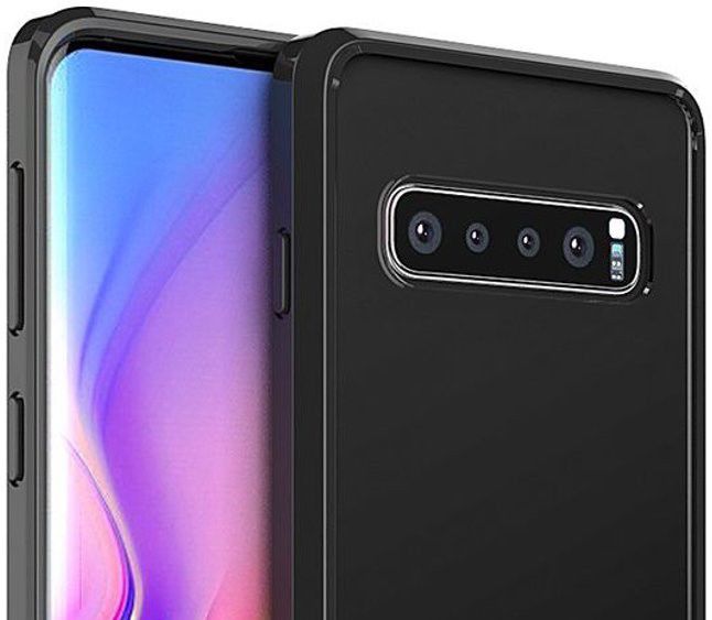 Samsung Galaxy S10 Plus Hoesje Armor Back Cover Transparant Zwart afbeelding 2