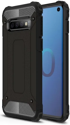 Samsung Galaxy S10 Hoesje Shock Proof Hybride Back Cover Zwart afbeelding 1