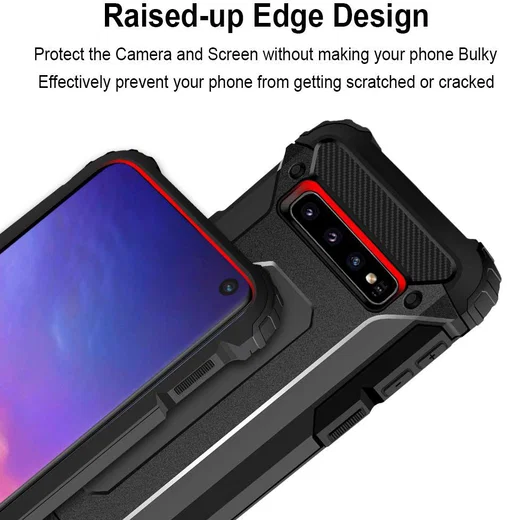 Samsung Galaxy S10 Hoesje Shock Proof Hybride Back Cover Zwart afbeelding 9