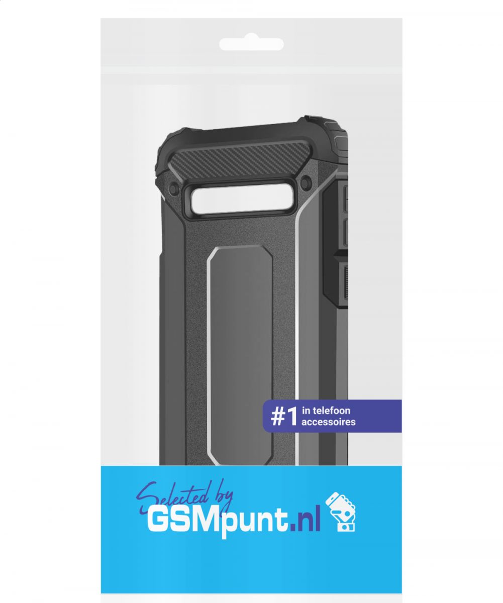 Samsung Galaxy S10 Plus Hoesje Shock Proof Hybride Back Cover Zwart afbeelding 2