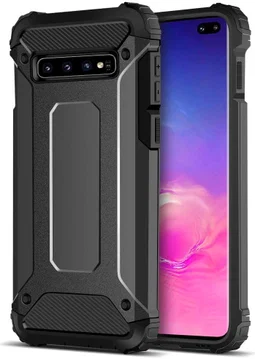 Samsung Galaxy S10 Plus Hoesje Shock Proof Hybride Back Cover Zwart