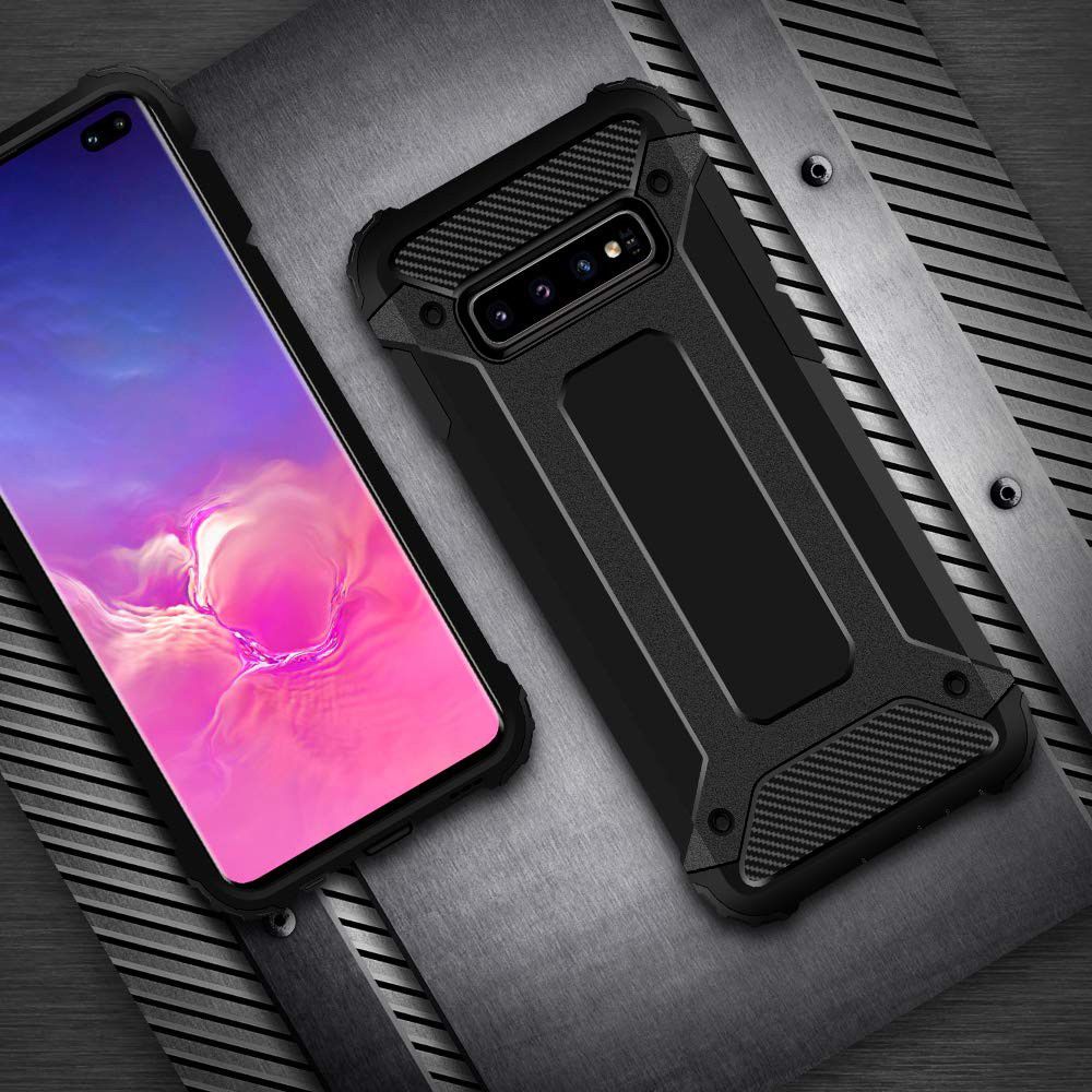 Samsung Galaxy S10 Plus Hoesje Shock Proof Hybride Back Cover Zwart afbeelding 7