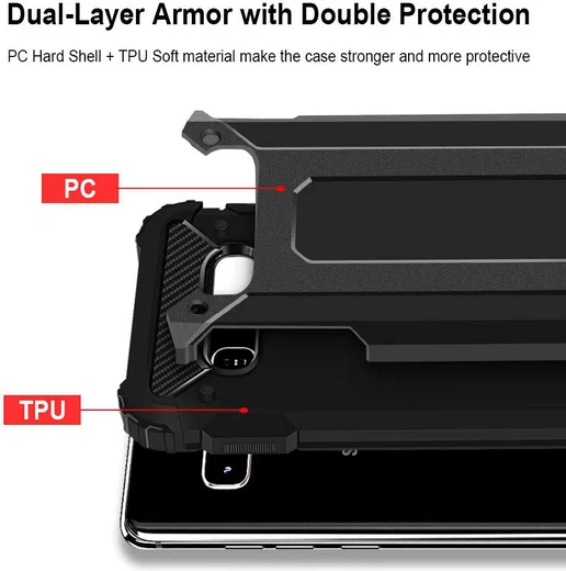Samsung Galaxy S10 Plus Hoesje Shock Proof Hybride Back Cover Zwart afbeelding 8