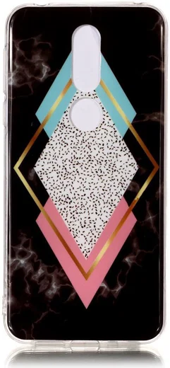 Nokia 7.1 Marmer Print TPU Hoesje Ruiten afbeelding 1