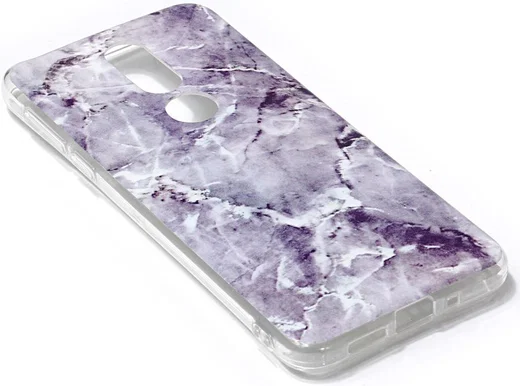 Nokia 7.1 Marmer Print TPU Hoesje Blauw afbeelding 3