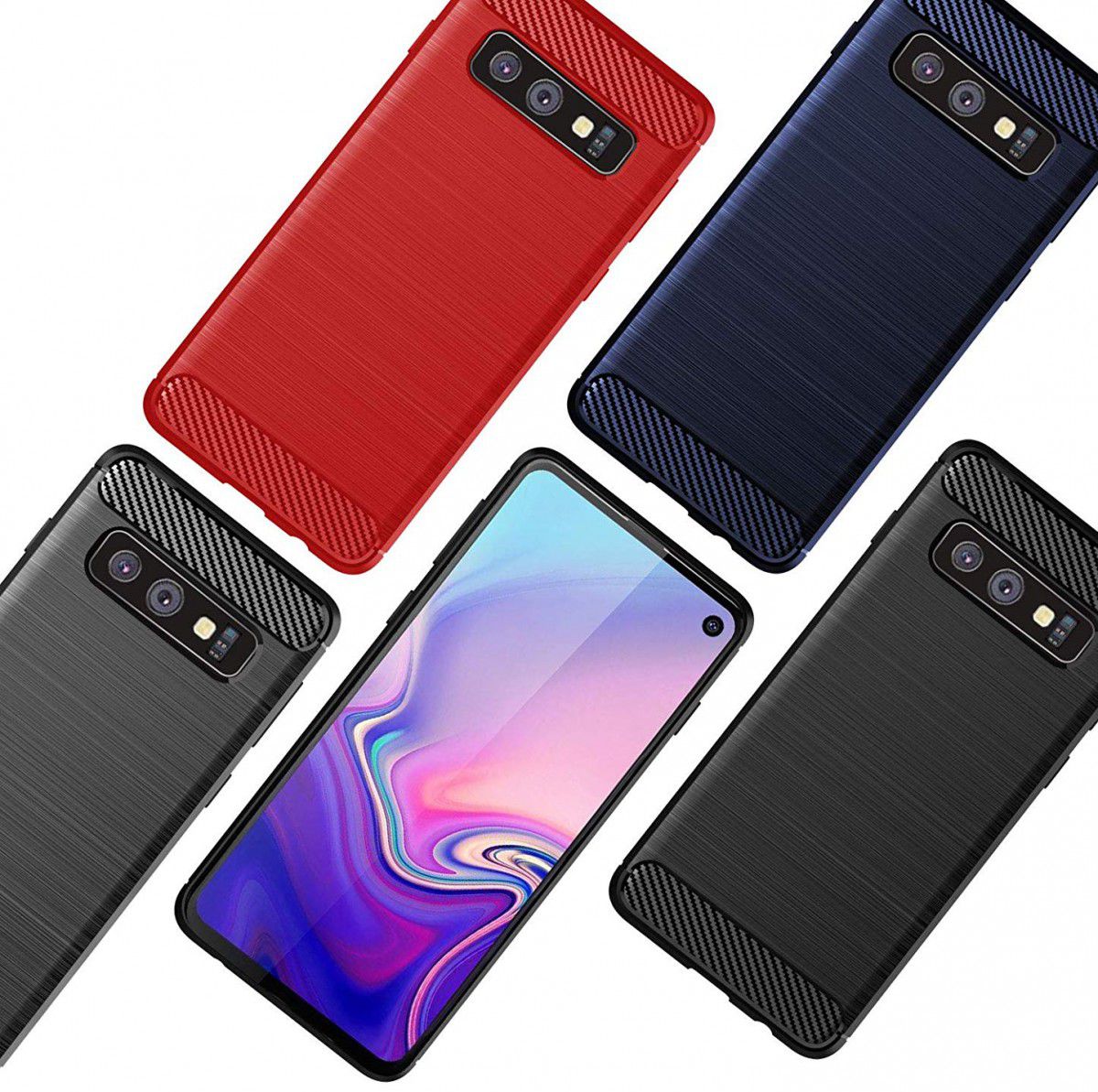 Samsung Galaxy S10E Geborsteld TPU Hoesje Zwart afbeelding 14