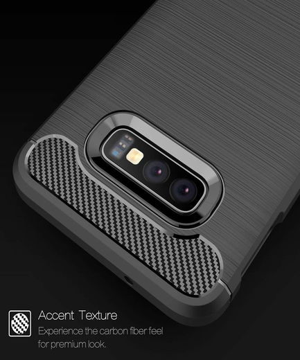 Samsung Galaxy S10E Geborsteld TPU Hoesje Zwart afbeelding 10