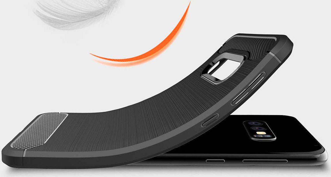 Samsung Galaxy S10E Geborsteld TPU Hoesje Zwart afbeelding 7