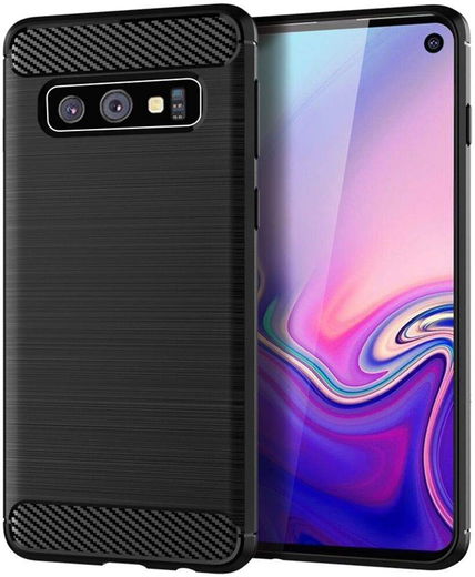 Samsung Galaxy S10E Geborsteld TPU Hoesje Zwart afbeelding 11