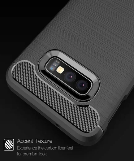 Samsung Galaxy S10E Geborsteld TPU Hoesje Blauw afbeelding 7