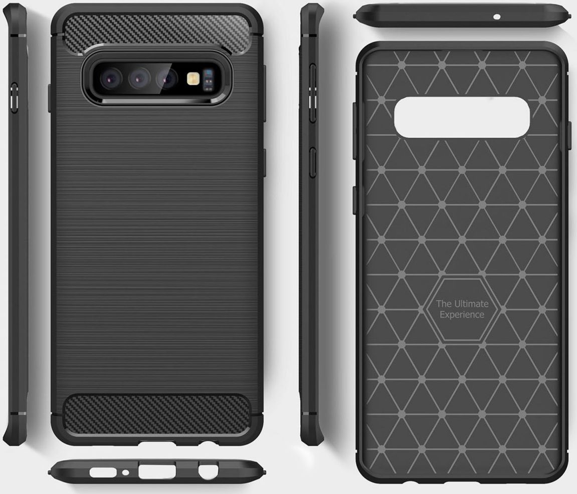 Samsung Galaxy S10 Geborsteld TPU Hoesje Blauw afbeelding 7