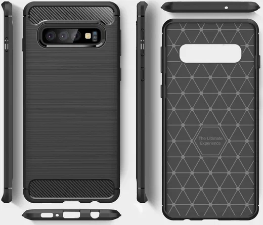 Samsung Galaxy S10 Geborsteld TPU Hoesje Blauw afbeelding 7