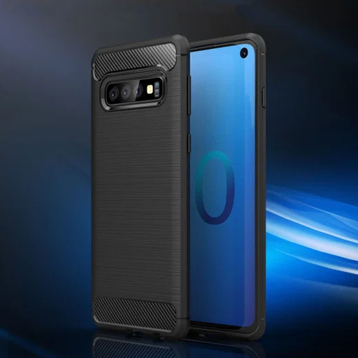 Samsung Galaxy S10 Geborsteld TPU Hoesje Blauw afbeelding 8