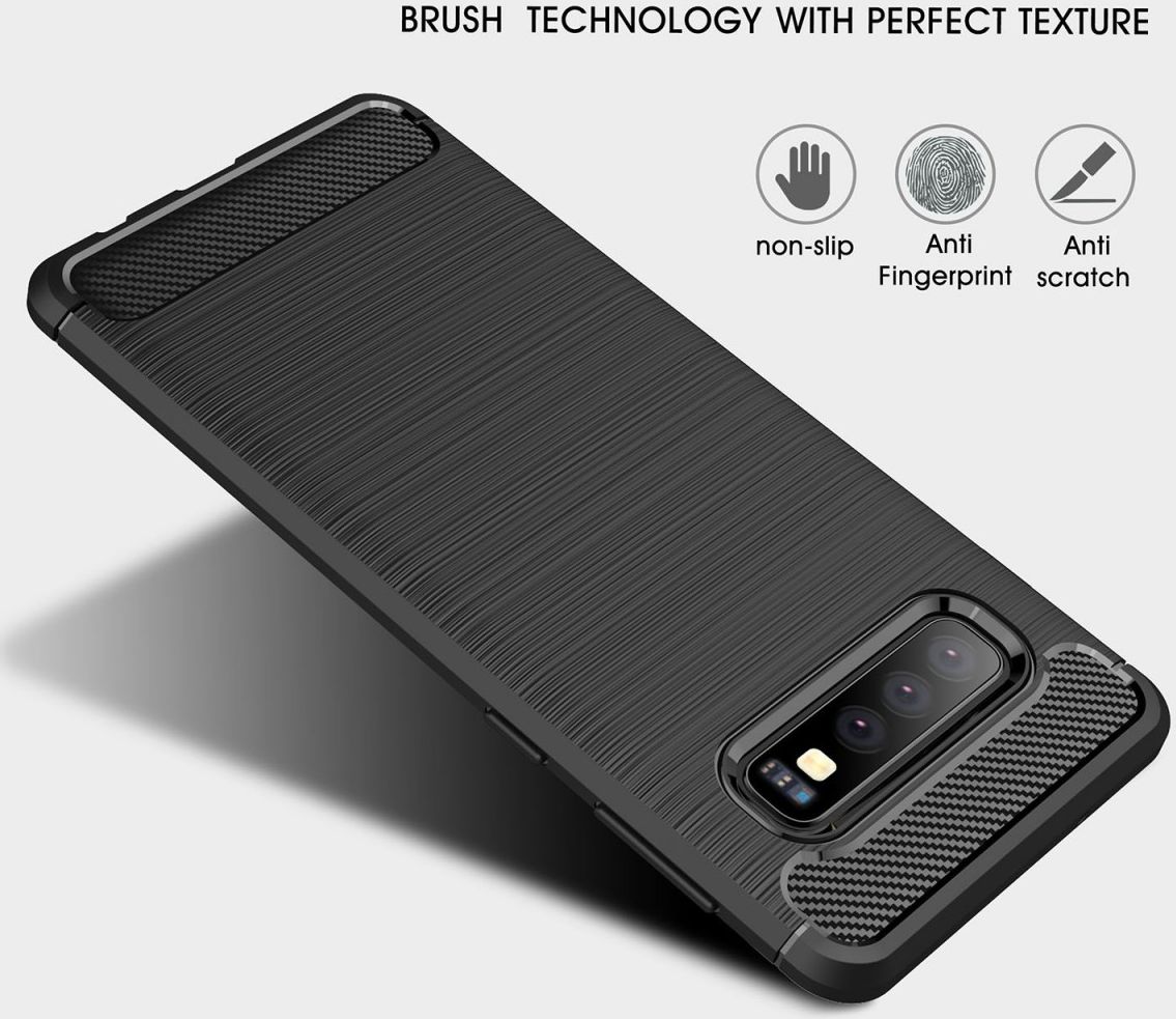 Samsung Galaxy S10 Geborsteld TPU Hoesje Blauw afbeelding 9