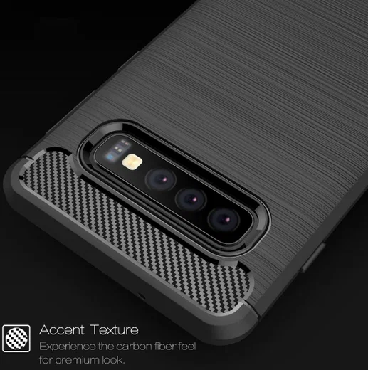 Samsung Galaxy S10 Geborsteld TPU Hoesje Blauw afbeelding 10
