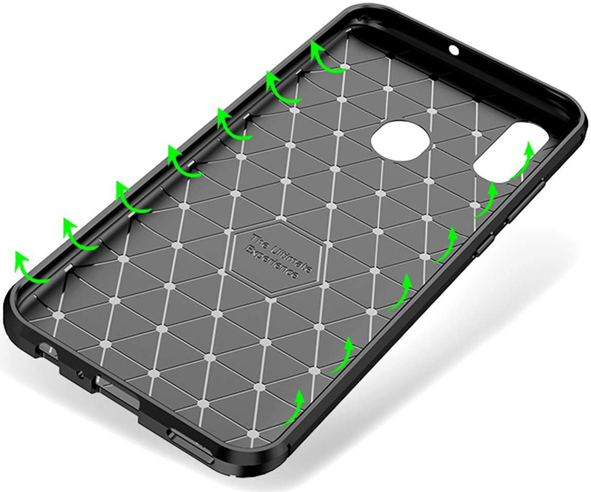 Huawei P Smart (2019) Siliconen Carbon Hoesje Blauw afbeelding 5