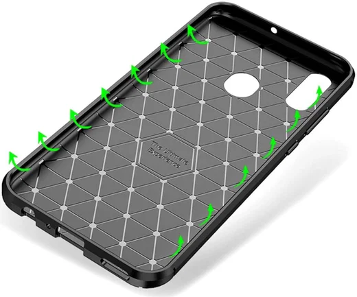 Huawei P Smart (2019) Siliconen Carbon Hoesje Blauw afbeelding 5
