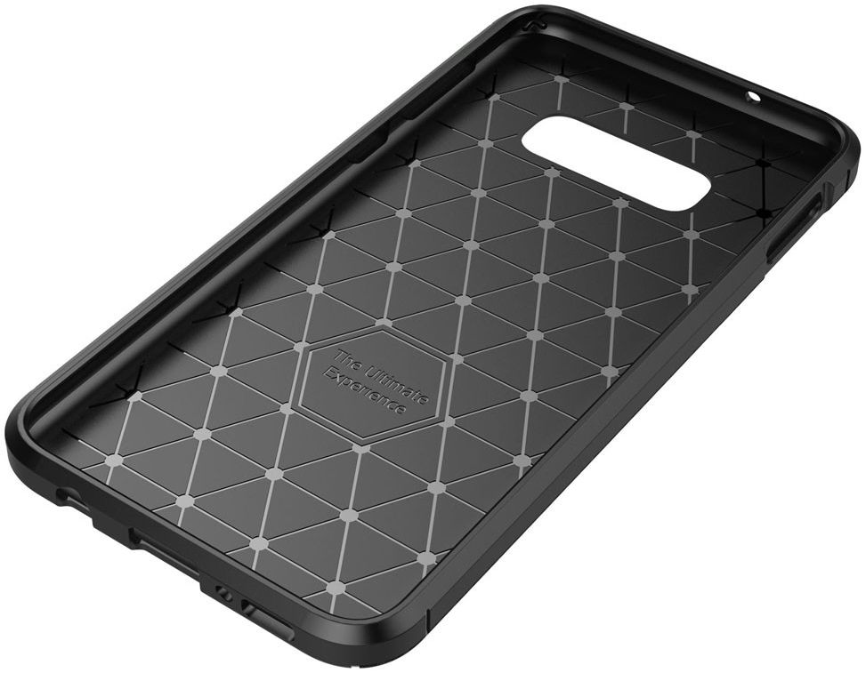 Samsung Galaxy S10E Siliconen Carbon Hoesje Zwart afbeelding 9