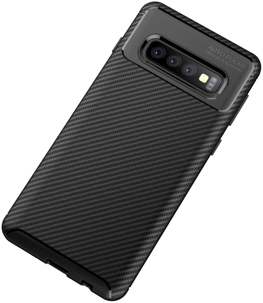 Samsung Galaxy S10 Plus Siliconen Carbon Hoesje Zwart afbeelding 12