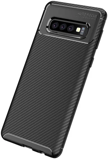 Samsung Galaxy S10 Plus Siliconen Carbon Hoesje Zwart afbeelding 7