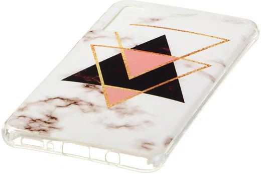 Samsung Galaxy A7 (2018) TPU Print Hoesje Driehoeken afbeelding 4