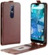 Nokia 7.1 Verticaal Flip Hoesje Bruin afbeelding 1