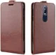 Nokia 7.1 Verticaal Flip Hoesje Bruin afbeelding 2