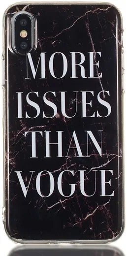 Apple iPhone XS TPU Hoesje met Marmer Opdruk Vogue afbeelding 1